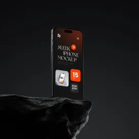 Standing iphone on Rock